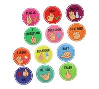 LIFKICH Classroom Hand Signal Posters Vibrant Visual Cues for Elementary and Kindergarten Inclusive Nonverbal Communication Tools Modern School Decor