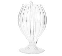 LIFKICH Creative 300ml Glass Juice Cup with Curved Straw, Vampire Style Wine Glass for Household Use and Party Drinking