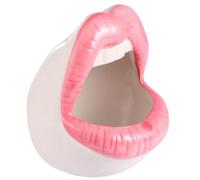 LIFKICH Creative Ceramic Ashtray with Big Lips Design Pink Porcelain Smokeless Indoor Ash Tray for Cigarette and Cigar Users