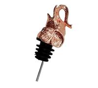 LIFKICH Creative Elephant Head Wine Bottle Pourer and Stopper Rose Gold Alloy Caps for Parties and Casual Wine Drinking