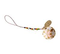 LIFKICH Creative Japanese Style Bell Pendant Hanging Pendant 2.4cm Diameter Brass Lovely Cherry Blossom Bell Tag Paper Bag for Home Decor Key Chain Decor