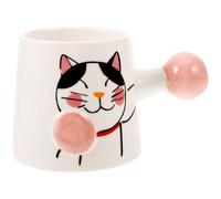 LIFKICH Creative Red Ceramic Cat Appearance Mug 450ml Coffee Milk Cup with Meticulous Workmanship Comfortable to Touch for Home and Restaurant Use