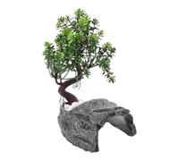 LIFKICH Creative Resin Reptile Hide in Rock's Cave Shape Decorative Tree, Easy to Carry Small Lightweight Tortoise Bridge for Reptile Amphibian Habitat Hideouts and Tortoise Enclosure