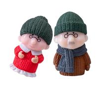 LIFKICH Elderly Couple Statue Elderly Couple Figurine 4.6X2.8X2.5Cm Plastic Sturdy and Sturdy Romantic Stylish Anniversary Decoration for Husband and Wife
