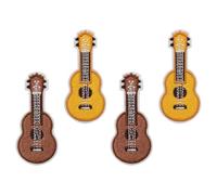 LIFKICH Embroidery Ukulele Brooch Pins Set 4Pcs Nylon Iron Decorative Lapel Pins for Jackets Bags and Party Accessories