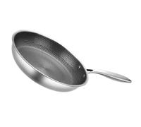 LIFKICH Everyday Kitchen Honeycomb Frying Pan Stainless Steel 26Cm Non-Stick Surface Wok Pan for Gas Stove Use