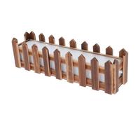 LIFKICH Fence Shaped Wood Planter Box with Foam Insert 30X7X9Cm for Artificial Flowers Suitable for Indoor Settings and Garden Patios