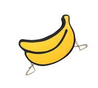 LIFKICH Funny Fruit Chain Bag Banana Handbag with Shell Shape and Moderate Capacity, Pu and Polyester Material Single Shoulder Bag for Women Featuring Two Carrying Methods, for School