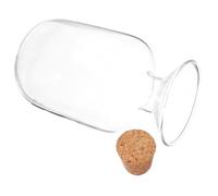 LIFKICH Glass Match Storage Jar with Cork Stopper Lightweight Glass Matchstick Holder for Living Organization and Daily Use