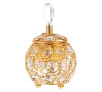 LIFKICH Golden Iron and Crystal Incense Burner Holder and Creating A Comfortable Atmosphere Purifying The Air for Incense Decorative Middle East Style Censer and Home Decoration