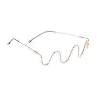 LIFKICH Golden Metal Half Rim Eyeglass Frames Diamond Inlaid Design, Lightweight Spectacle Frames for Women and Men, Suitable for Photography and Everyday Wear