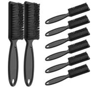 LIFKICH Hair Clipper Cleaner and Fade Brush 8Pcs Pack with Black Handle Soft Nylon Bristles for Barber Neck Dusting and Face Grooming