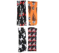LIFKICH Hairbands 4pcs Polyester Halloween Skull Headbands Comfortable Moisture Wicking with Stylish Halloween Theme Patterns for Women for Yoga Running and Cycling