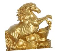 LIFKICH Handmade Mini Brass Horse Sculpture Feng Shui Wealth Luck Figurine for Office Desk and Home Decor Compact Animal Ornament Collectible Chinese Zodiac Statue