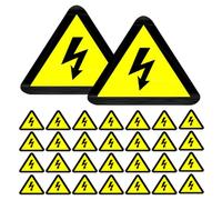 LIFKICH High Voltage Warning Sticker Electric Shock Hazard Alert Yellow Triangle 100pcs Adhesive Safety Sign Decals with Stable Adhesive for Factories and Homes