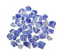 LIFKICH Irregular Ceramic Mosaic Tiles for DIY Crafts Wear-Resistant Porcelain Material, Artistic Blue and White Tile Chips for Picture Frames and Garden Pot Mosaic Supplies