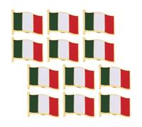 LIFKICH Italian Flag Brooch Pin Secure Fastening Butterfly Clasp 12pcs with Iron Material and Enamel Coating Unique Shape, Elegant Design, for Italian Themed Parties and Patriotic
