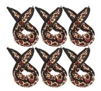 LIFKICH Leopard Print Hair Curler Rollers DIY Wavy Curls Creator 6pcs Sponge and Polyester Material for Women and Girls for Natural Waves and Sleep Styling