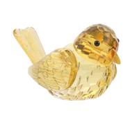 LIFKICH Mini Crystal Bird Figurine Faceted Bird Statue Yellow High Transparency Crystal Rainbow Reflections Refracts Light Tabletop Animal Figurines Feng Shui Decor for Desks