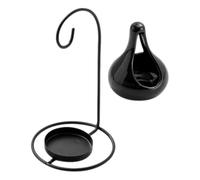 LIFKICH Porcelain Tealight Candle Holder Ceramic Wax Melt Burner Iron Frame for Office Aromatherapy