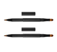 LIFKICH Portable Dual-Purpose Lip and Eyeshadow Brush Set 2Pcs Retractable Double-Ended Makeup Brushes for Travel and Fine Cosmetics Detailing