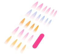 LIFKICH Press on False Nails with Nice Colour Holding Abs Material, Chip-resistant 24pcs Super Long Rainbow Gradient for Women for Prom and DIY Home Nail Art