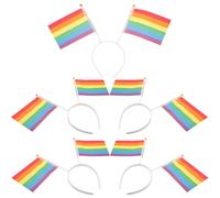 LIFKICH Rainbow Flag Headbands with Comfortable Wearing Experience 5pcs for Women, Lightweight Fabric and Plastic Hair Accessories for Carnival and Daily Head Decoration