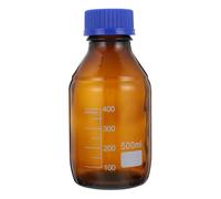 LIFKICH Reagent Container Screw with Glass Brown Lightweight Bottle Cap 500ml Acid-resistant Sample and Laboratory in Syrups, Massage and Essential Oils Hospitals and Laboratories