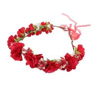 LIFKICH Red Garland Headpiece for Women Wedding Hair Accessories, Delicate Cloth Wreath Headwear, Comfortable to Wear and Convenient to Carry, for Wedding and Variety of Occasions