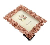 LIFKICH Retro Resin Photo Frame Suitable for 4x6 Inch Photos with Rose Embossed Design Can Be Hung on Wall for Displaying Precious Memories and Vintage Home Decor