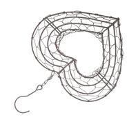 LIFKICH Rustic Iron Heart Shaped Hanging Planter 26cm - Metal Wire Wreath Frame with Basket for Succulents, Flowers Indoor and Outdoor Wall Hanging Pot Holder