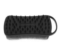 LIFKICH Silicone Body Scrubber for Men Ergonomic Grip Double-Sided Bath Brush Large Square Design Black Deep Beard and Skin Cleansing