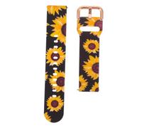 LIFKICH Silicone Floral Watch Strap Replacement Band 20Mm with Sunflower Pattern Compatible with Samsung Watch Active2 for Casual and Sports Use