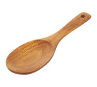 LIFKICH Solid Wood Rice Cooker Spoon Kitchen Utensil Surface Modeling Design and Easy to Clean Features, for Home and Hotel Use, Simple and Elegant Brown Wooden Cooking Spoon