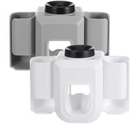 LIFKICH Toothbrush Holder No-drill Installation 2 Pcs with Toothpaste Dispenser Sturdy Tpe Material Wall Mounted Simple Design for Modern Bathroom Decor and Organised Sink