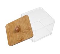 LIFKICH Transparent Cotton Pad Holder Dispenser Elegant Cube Organizer for Cotton Swabs Balls with Sealing Lid Compact Storage for Makeup Essentials Bathroom Vanity