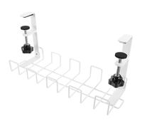 LIFKICH Under Desk Cable Management Tray Sturdy Wire Organizer for Desk Power Strips Easy No Tool Installation Multi Functional Wire Cover for Office and Home Use White Small