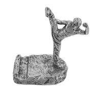 LIFKICH Universal Cell Phone Holder Decorative Desktop Holder Funny Phone Stand Stable Support Resin Unique Kung Fu Design Kick Pose Black for Bedroom Workspace