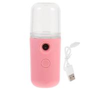 LIFKICH USB Charging Handheld Nano Mist Sprayer Portable Facial Steamer for Skin Hydration and Makeup Pink Thermoplastic Polymer Device with Non-slip Grip and Easy Push Operation