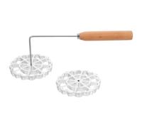 LIFKICH Versatile Wood Material Oil Dumpling Shrimp Cake Mold and Long Handle, Aluminum Alloy Easy Maintenance Baking Tool for Decorating and Cooking at Home