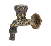 LIFKICH Vintage Brass Wall Mounted Dragon Faucet with Antifreeze Feature Single Hole Water Tap for Bathroom Kitchen Outdoor Garden Balcony and Mop Pool Use