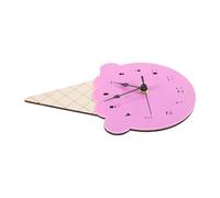 LIFKICH Wall Clock with Silent Mechanism and Decorative Wood Design Cute Hanging Clock Ice Cream Shaped Nordic Style for Bedroom for Living Room Accessories and Home Decor