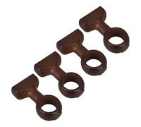 LIFKICH Window Curtain Rod Brackets 4Pcs Wooden Single Hole Holders for 35Mm Rods Deep Coffee Colour Wall Mounted for Home Drapery and Party Decoration