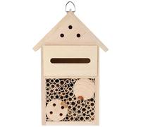 LIFKICH Wooden Insect House for Garden Decoration, Tree Mounted Use, Beige Wooden Bee Cabin for Bees and Insects, Outdoor Wildlife Garden Accessory for Observation