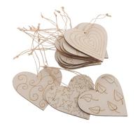 LIFKICH Wooden Ornaments Versatile Decorating Solution and Christmas 32pcs Heart-shaped with Unique Engraving Design, Easy to Store Beige Wood Craft for Valentines Day for Outdoor Events