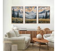 LIFKNVN 3pcs/Set Abstract Plant Flower Misty Forest Landscape Canvas Picture Wall Art Modern Living Room Dining Home Decoration(20x30cmx3/Without frame)