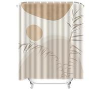 LIFKNVN Abstract Shower Curtain for Modern Bathroom Decor Minimalist Design with Soft Colors and Plant Patterns for Wet Rooms 120x190cm/47x75in(WxH)