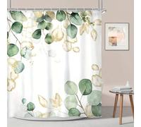 LIFKNVN Eucalyptus Leaf Green Plant Shower Curtain, Bathroom Curtain, Bathroom Partition, Home Decor, Bathroom Decoration(138x153cm/54x60in(WxH)