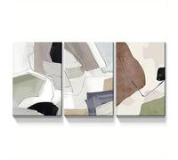 LIFKNVN Large Size Wall Art Set of 3 Abstract Minimalism Natural Style Art Mural Posters & Prints Artwork for Living Room(21x35cmx3/Inner frame)