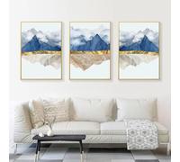 LIFKNVN New Chinese-style Abstract Ink-wash Landscape Wall Art Canvas Painting Modern Wall Pictures, Entrance Hall Home Decor 30x40cmx3 No frame